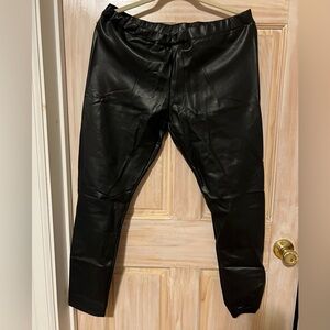 Black Pleather Leggings size L